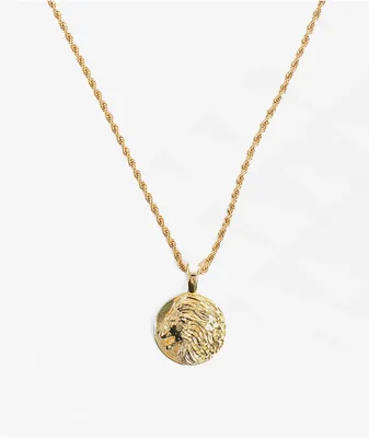 Saint Midas Lion Pendant Gold Chain Necklace