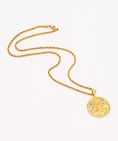 Saint Midas Mary Immaculate Yellow Gold 20" Rope Chain Necklace