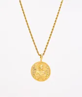 Saint Midas Mary Immaculate Yellow Gold 20" Rope Chain Necklace