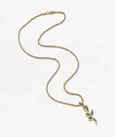 Saint Midas Rose Pendant 20" Gold Chain Necklace