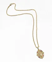 Saint Midas Ruby Saint Judas 10" Gold Pendant Necklace