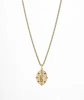 Saint Midas Ruby Saint Judas 10" Gold Pendant Necklace