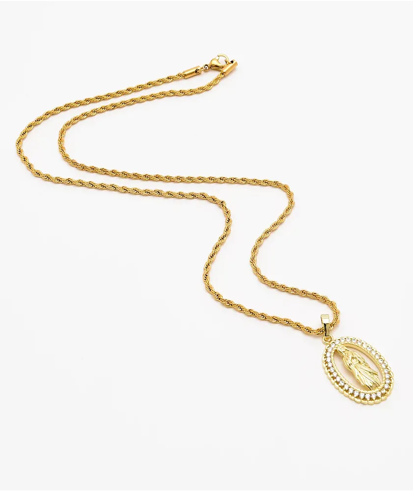 Saint Midas YG Guadalupe 20" Gold Necklace