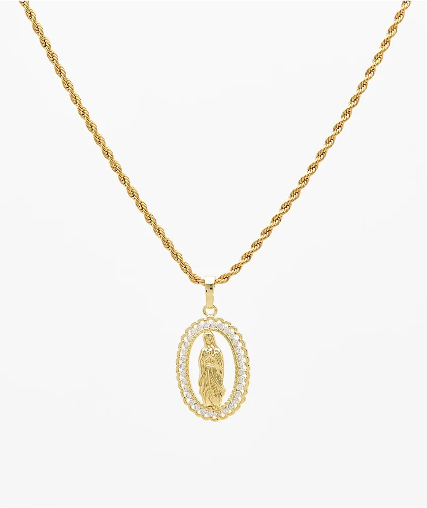 Saint Midas YG Guadalupe 20" Gold Necklace