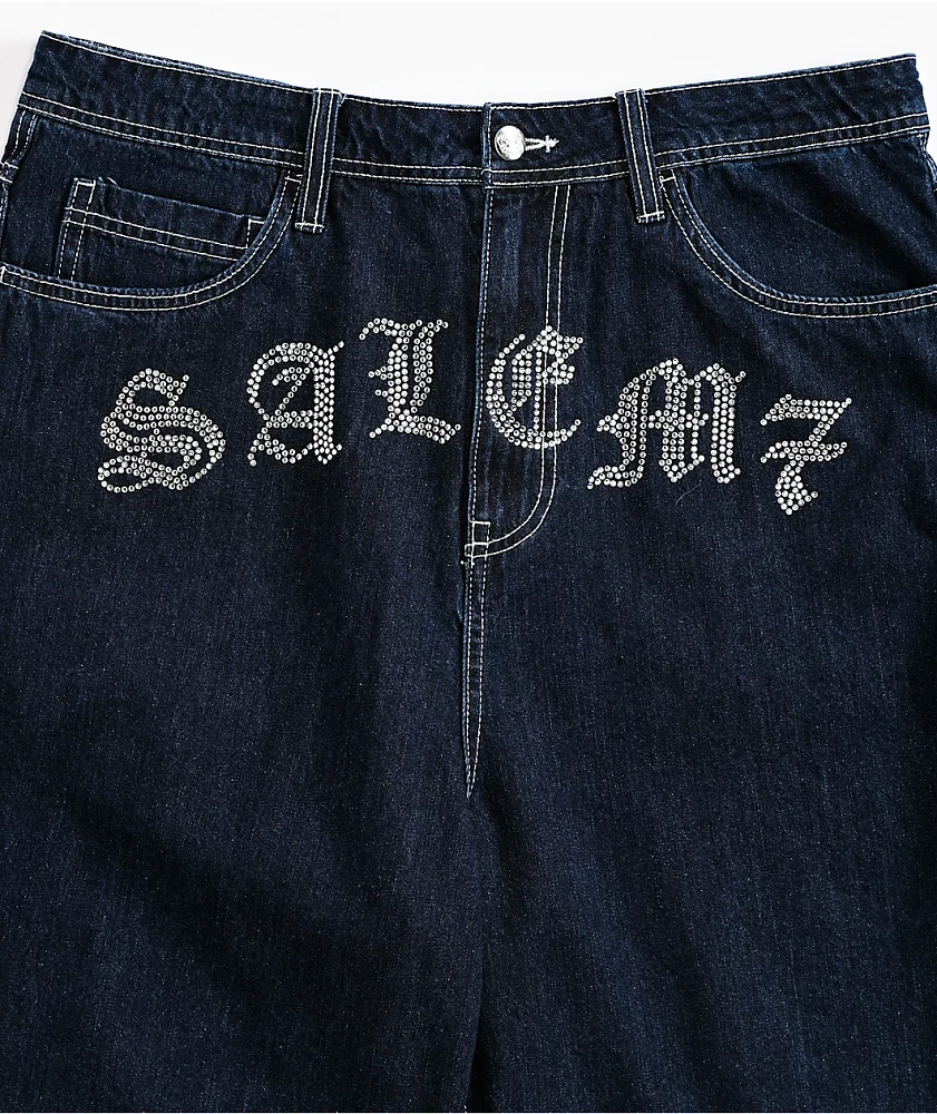 Salem7 Blingy Jorts Blue Denim Shorts