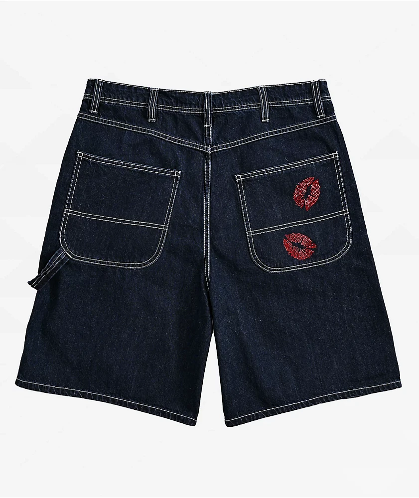 Salem7 Blingy Jorts Blue Denim Shorts