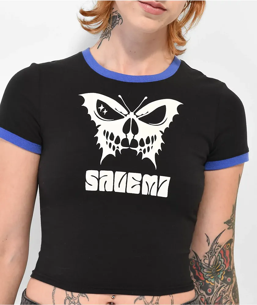 Salem7 Butterfly Black & Blue Baby T-Shirt