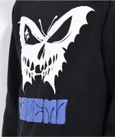 Salem7 Butterfly Black Crewneck Sweatshirt