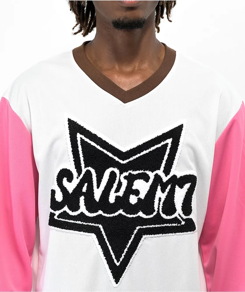Salem7 Pink & White Hockey Jersey