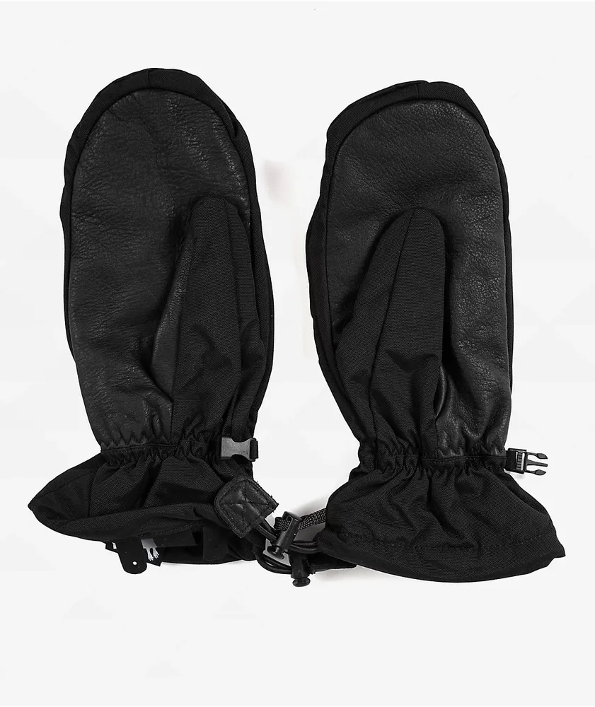 Salmon Arms Classic Black & Black Snowboard Mittens