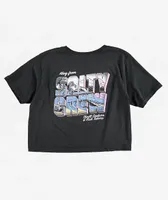 Salty Crew Ahoy Black Crop T-Shirt