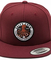 Salty Crew Deep Reach Burgundy  Snapback Hat