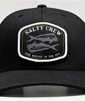Salty Crew Double Up Retro Black Trucker Hat