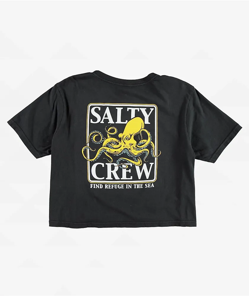 Salty Crew Ink Slinger Black Crop T-Shirt