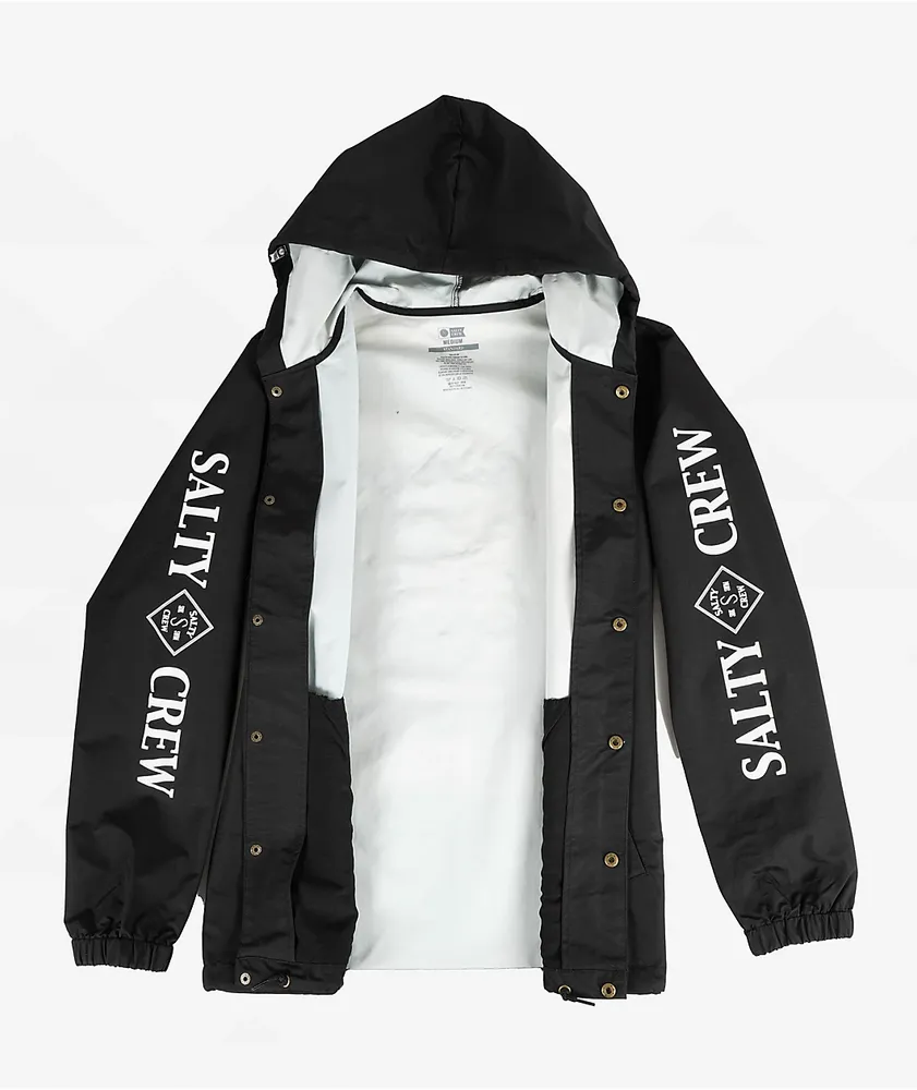 Salty Crew Tippet Black Windbreaker Jacket