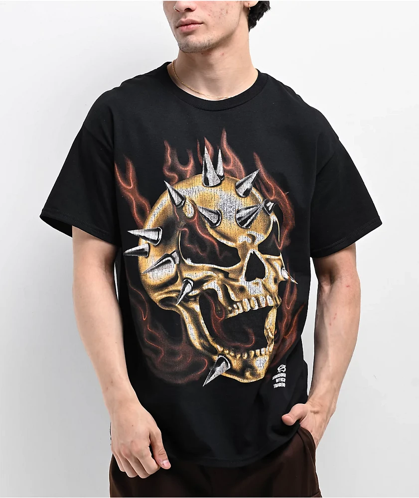 Samborghini Flame Skull Black T-Shirt
