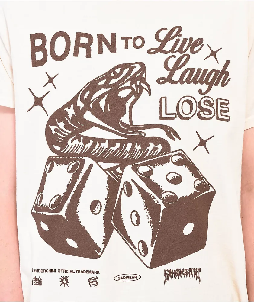 Samborghini Live Laugh Lose Tan T-Shirt