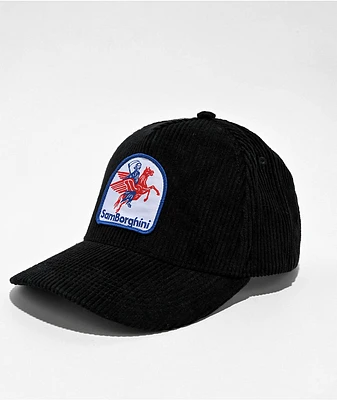 Samborghini Reaper Horse Black Corduroy Snapback Hat