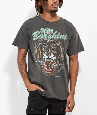 Samborghini Rottweiler Black Wash T-Shirt