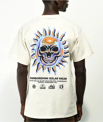 Samborghini Skull Sun Natural T-Shirt