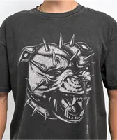 Samborghini Spikey Pitbull Black Wash T-Shirt