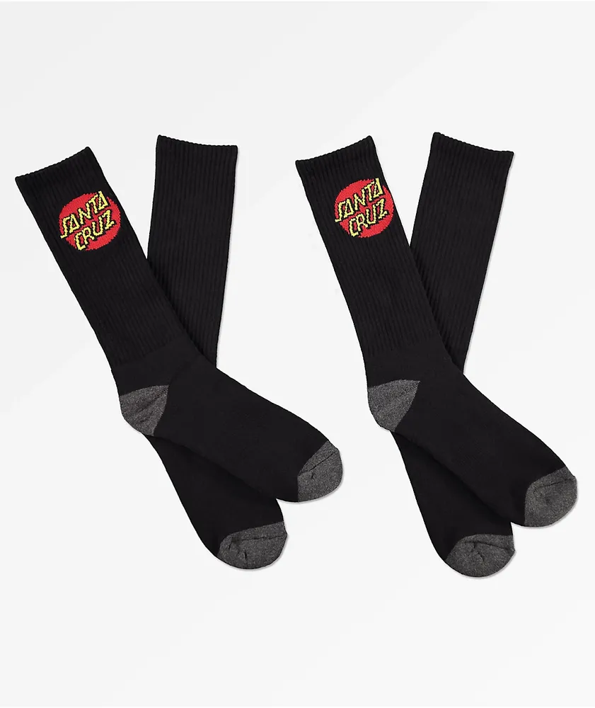 Santa Cruz Black Crew Socks 2 Pack