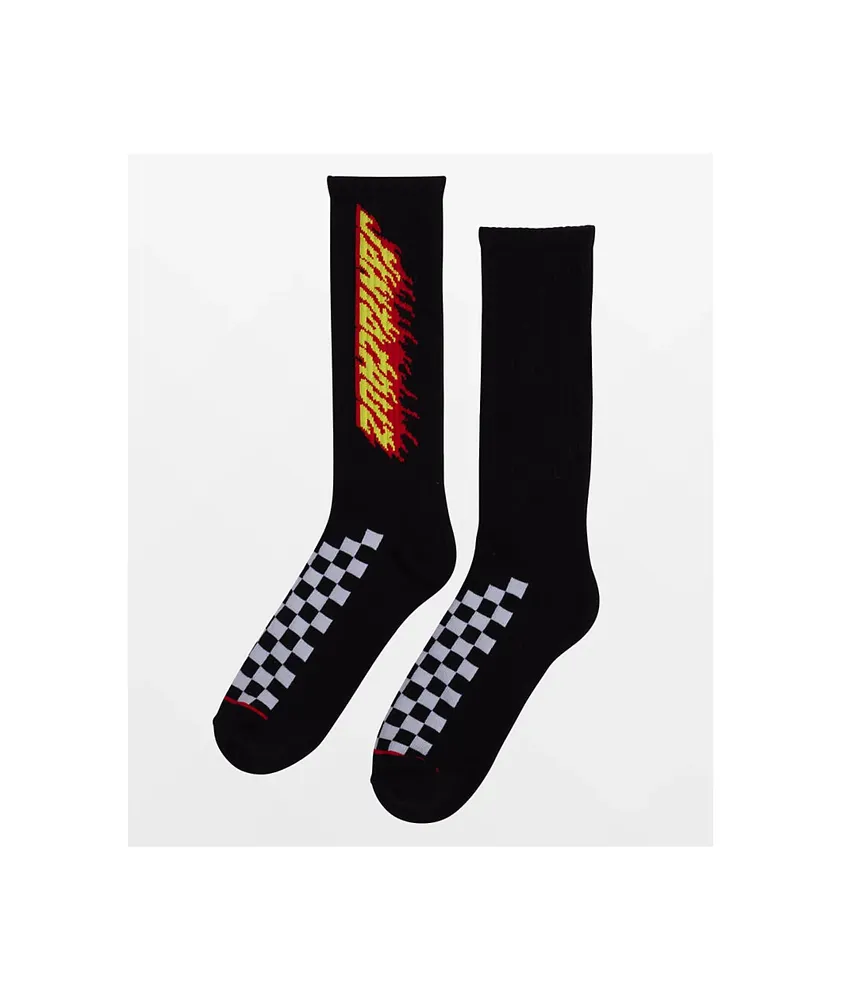 Santa Cruz Check Ringed Flamed Dot Crew Socks