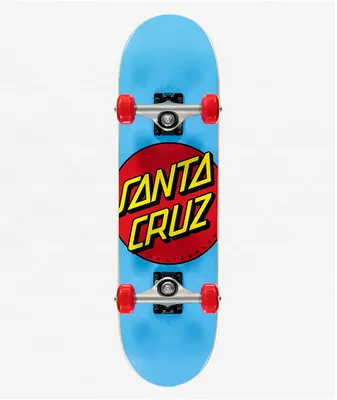 Santa Cruz Classic Dot 7.25" Blue Micro Skateboard Complete