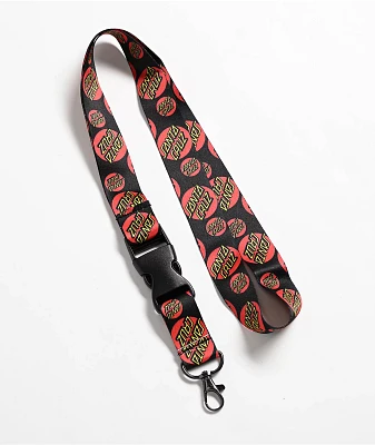 Santa Cruz Classic Dot Allover Black Lanyard