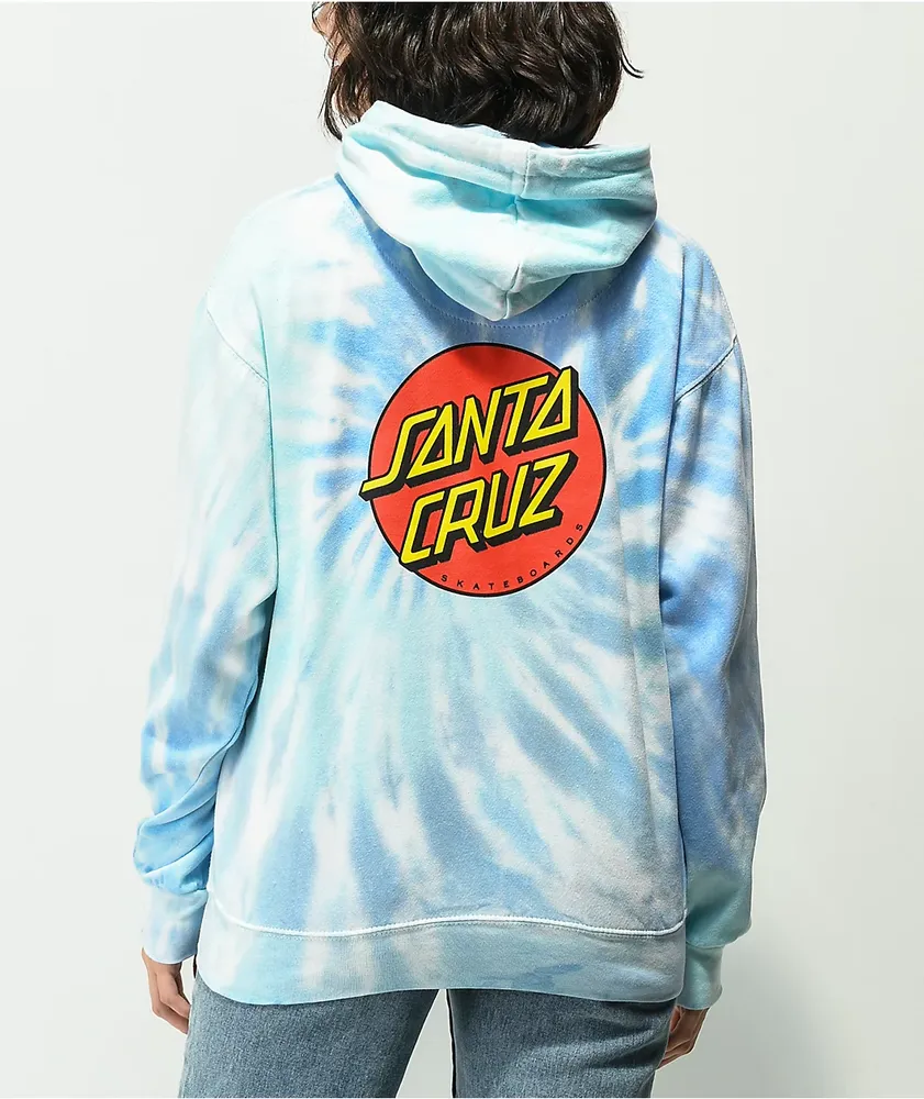 Santa Cruz Classic Dot Blue Lagoon Tie Dye Hoodie