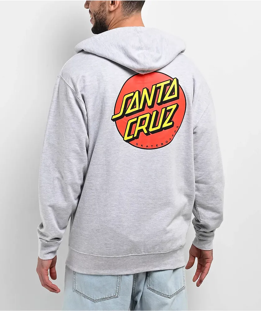 Santa Cruz Classic Dot Grey Zip Hoodie