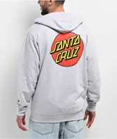 Santa Cruz Classic Dot Grey Zip Hoodie