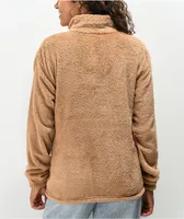 Santa Cruz Club Oval Dot Tan Sherpa Half-Zip Sweatshirt