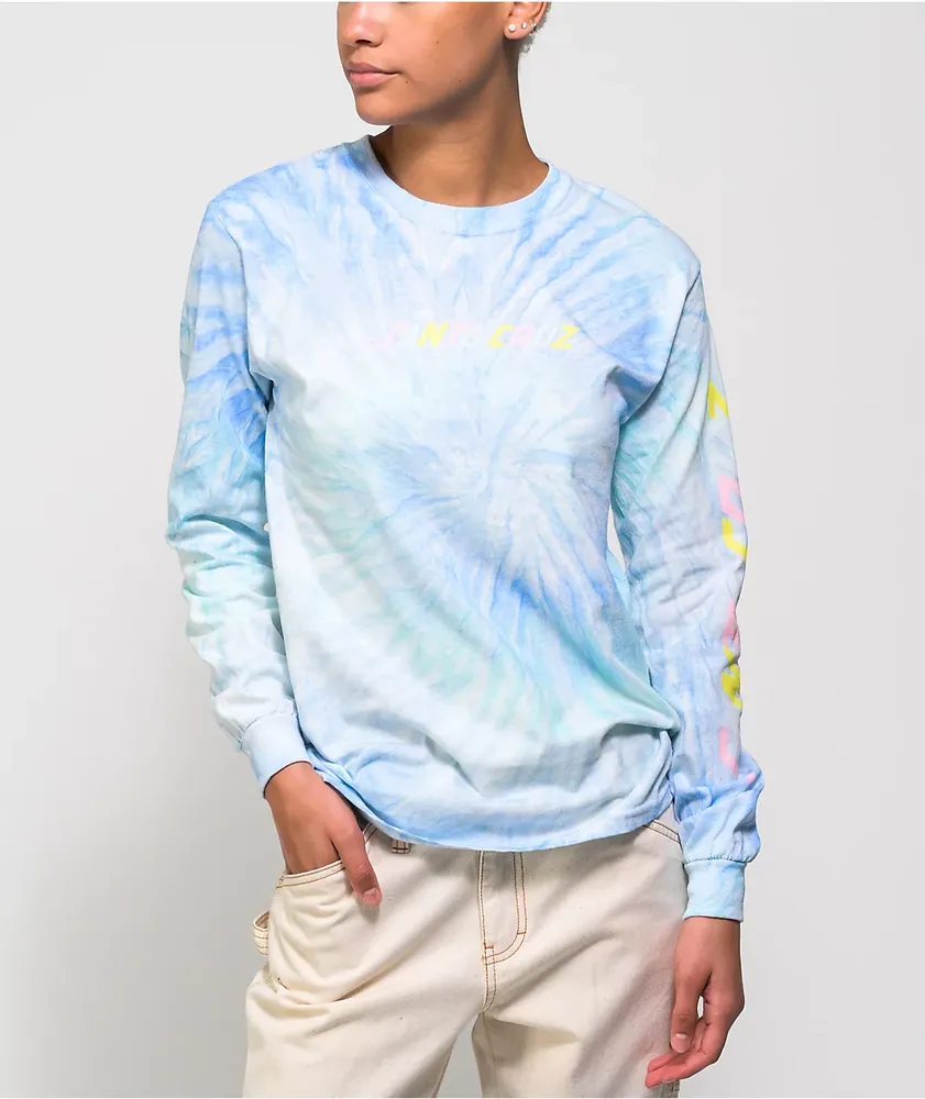 Santa Cruz Color Strip Blue Ice Tie Dye Long Sleeve T-Shirt