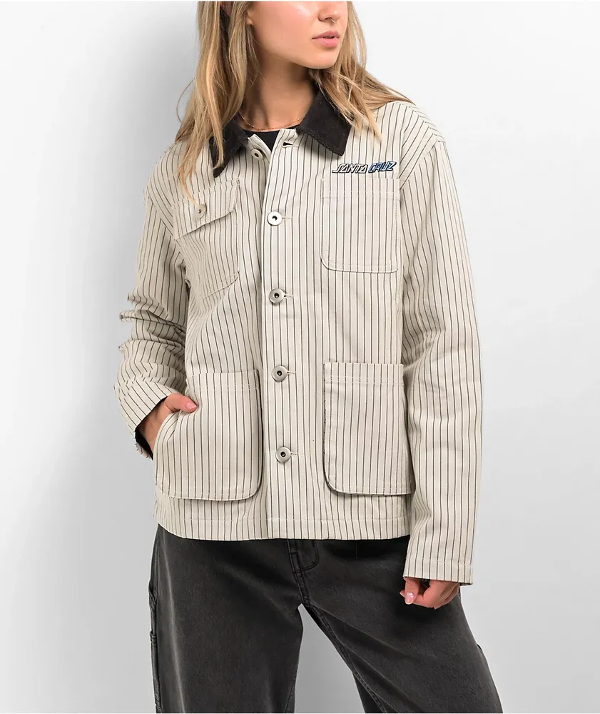 Santa Cruz Cream & Grey Pinstripe Work Jacket