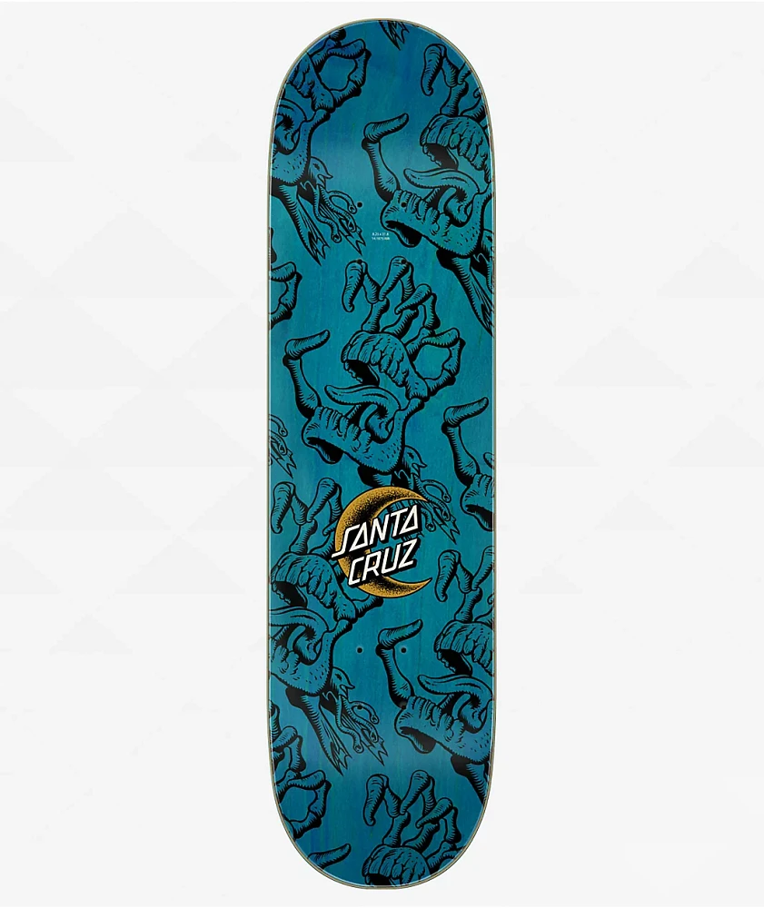 Santa Cruz Crescent Bone Hand 8.25" Birch Skateboard Deck