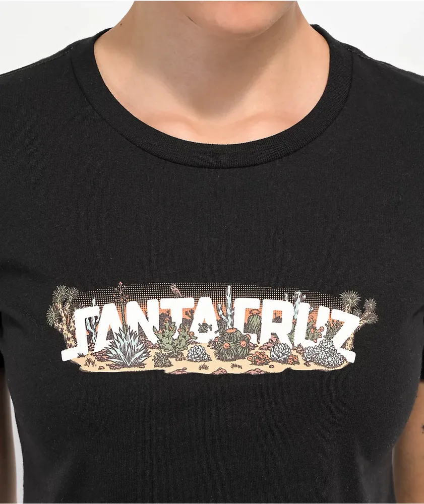 Santa Cruz Desert Strip Black Crop T-Shirt