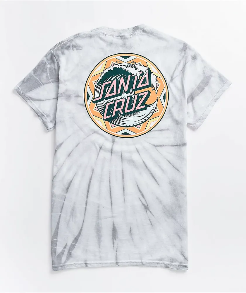 Santa Cruz Fiesta Wave Dot Grey Spider Tie Dye T-Shirt