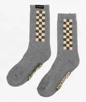 Santa Cruz Flame Checkered Grey Crew Socks