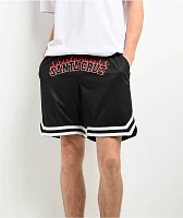 Santa Cruz Flamed Collegiate Black Mesh Shorts