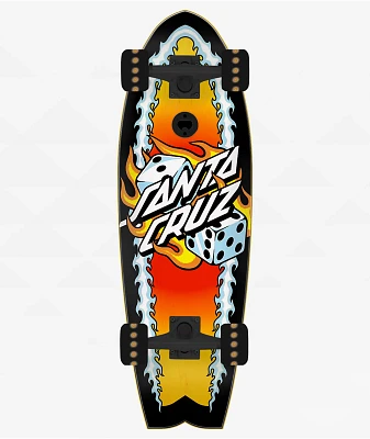 Santa Cruz Flaming Dice Dot Shark 27.69" Cruiser Skateboard Complete