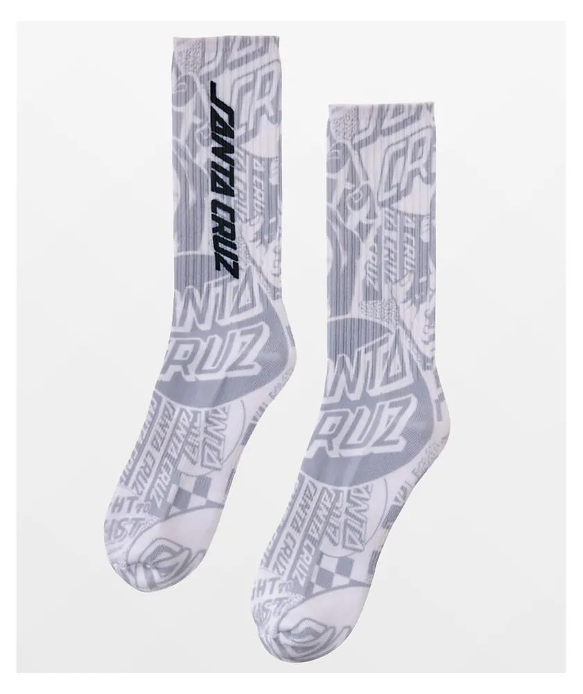 Santa Cruz Flier Charcoal Grey Crew Socks