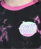 Santa Cruz Fortune Fade Black & Pink Tie Dye Crop Long Sleeve T-Shirt