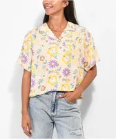 Santa Cruz Free Spirit Floral Short Sleeve Button Up Shirt