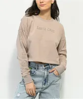 Santa Cruz Gateway Strip Mauve Crop Crewneck Sweatshirt