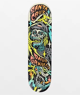 Santa Cruz Gravette Hippie Skull 8.3" Skateboard Deck