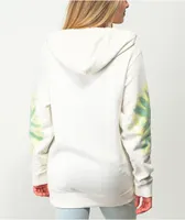 Santa Cruz Hedge Strip Sleeve Cream & Green Tie Dye Hoodie