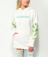 Santa Cruz Hedge Strip Sleeve Cream & Green Tie Dye Hoodie