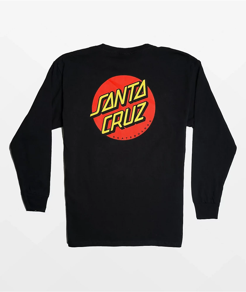 Santa Cruz Kids' Classic Dot Black Long Sleeve T-Shirt