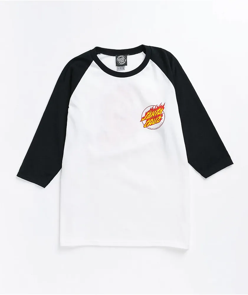 Santa Cruz Kids' White & Black Baseball T-Shirt